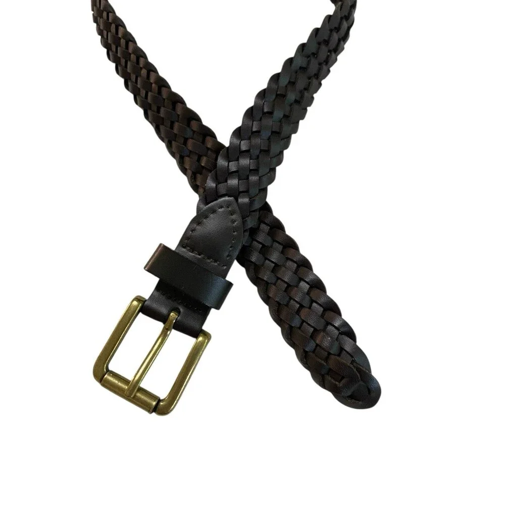 Braided Leather Belt Size S Kids Brown